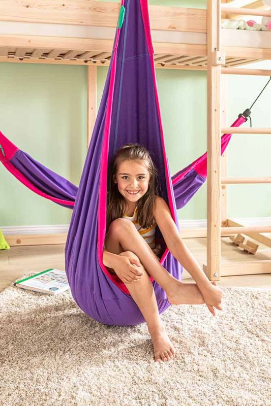La Siesta Hanging Nest for kids Joki purple