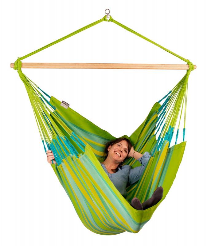 La Siesta hammock chair Domingo Kingsize lime