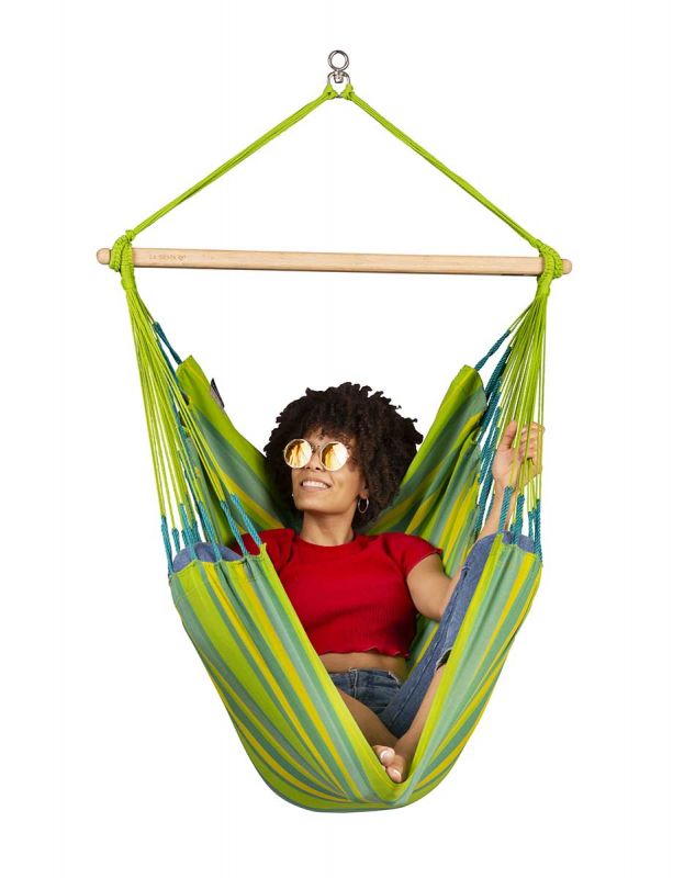 La Siesta hammock chair Domingo Basic lime