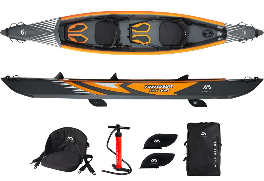 aqua marina tomahawk air k 440 2 person inflatable kayak