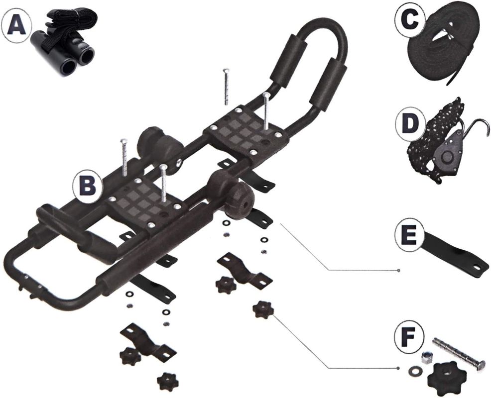 Angle kayak Carrier for 2 kayaks (3 in 1)