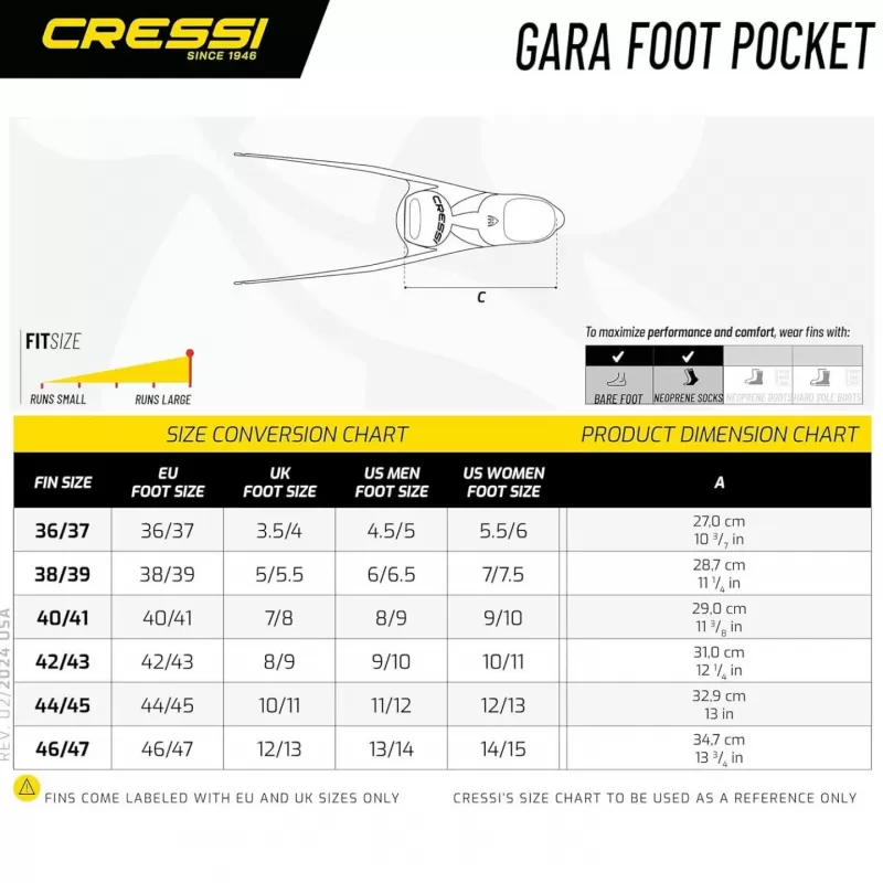 Fins Cressi Sub Gara Turbo 36/37 black