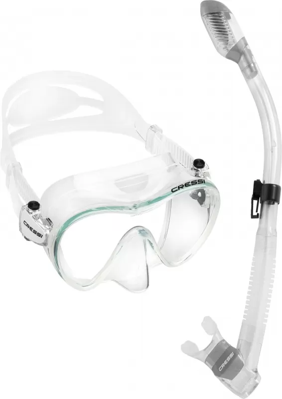 snorkeling set cressi sub with f1 mask and supernova dry snorkel 