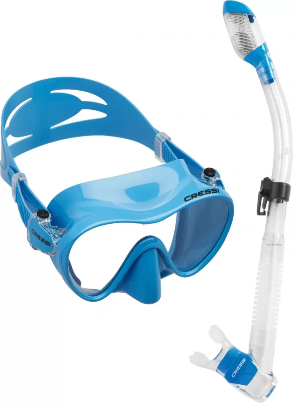 Snorkeling set Cressi Sub with F1 mask and Supernova Dry snorkel blue
