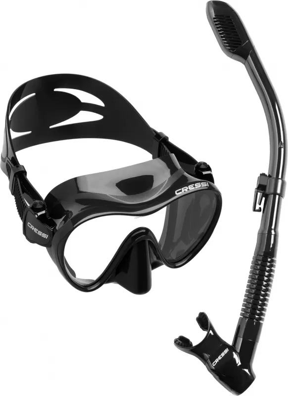 Snorkeling set Cressi Sub with F1 mask and Supernova Dry snorkel blue
