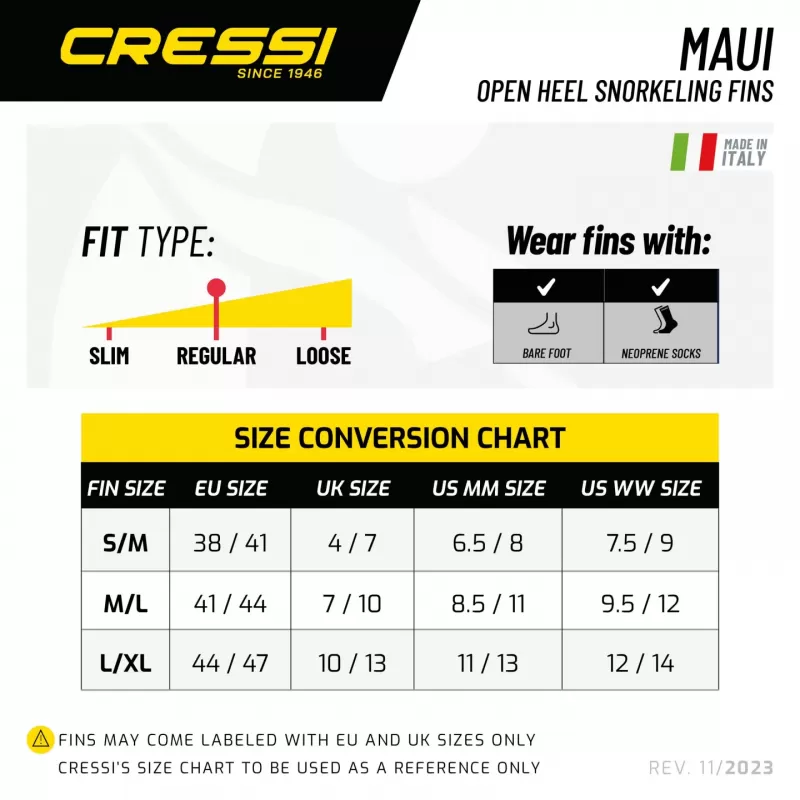 Sort open-heel fins ressi Sub Maui S/M - EU 38/41 black red