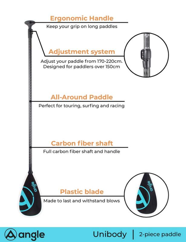 Angle SUP paddle carbon UNIBODY5 2-piece