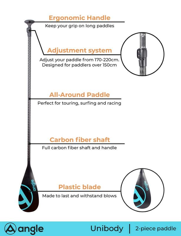 Angle SUP paddle carbon UNIBODY7 2-piece