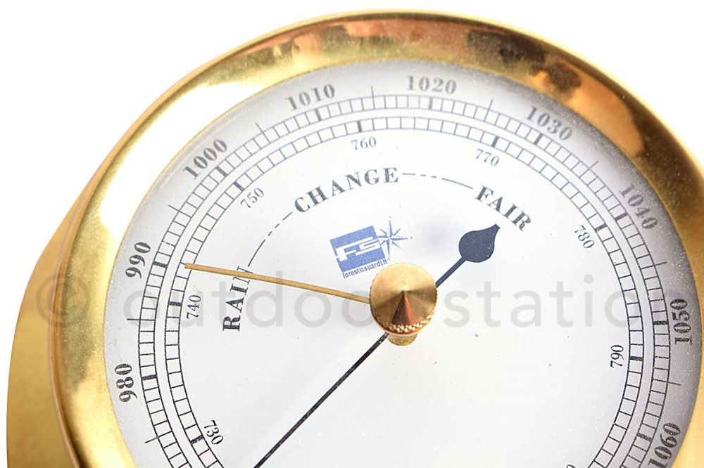 Brass thermometer and hygrometer