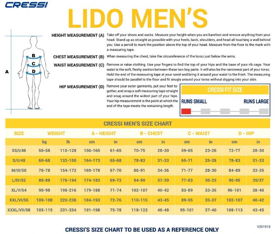 Cressi Lido 2.0 mm shorty wetsuit for men XXXXL