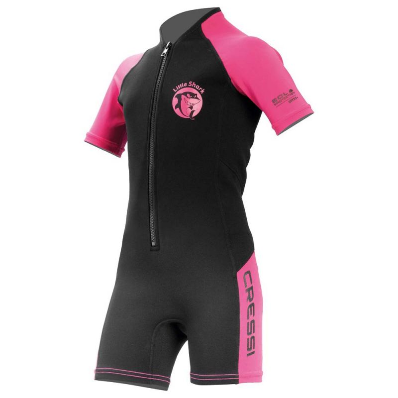 cressi little shark 2mm shorty wetsuit pink