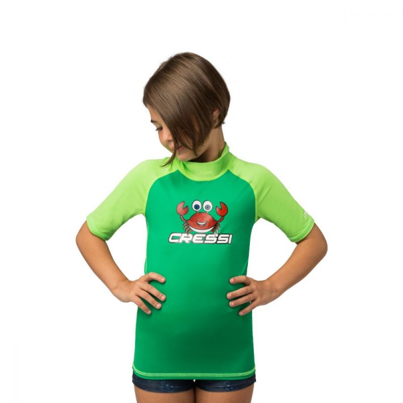 Cressi rash guard Crabby for children - short sleeve 3-4 kiwi