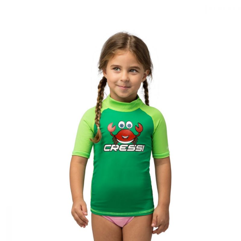 Cressi rash guard Crabby for children - short sleeve 5-6 kiwi