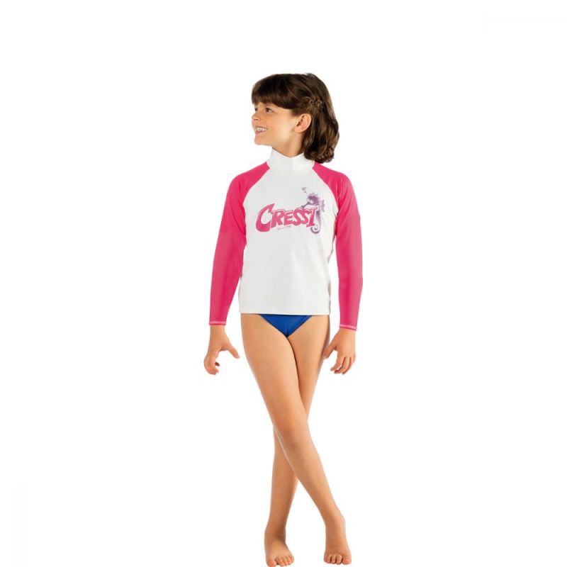 cressi rash guard for children pink long sleeve