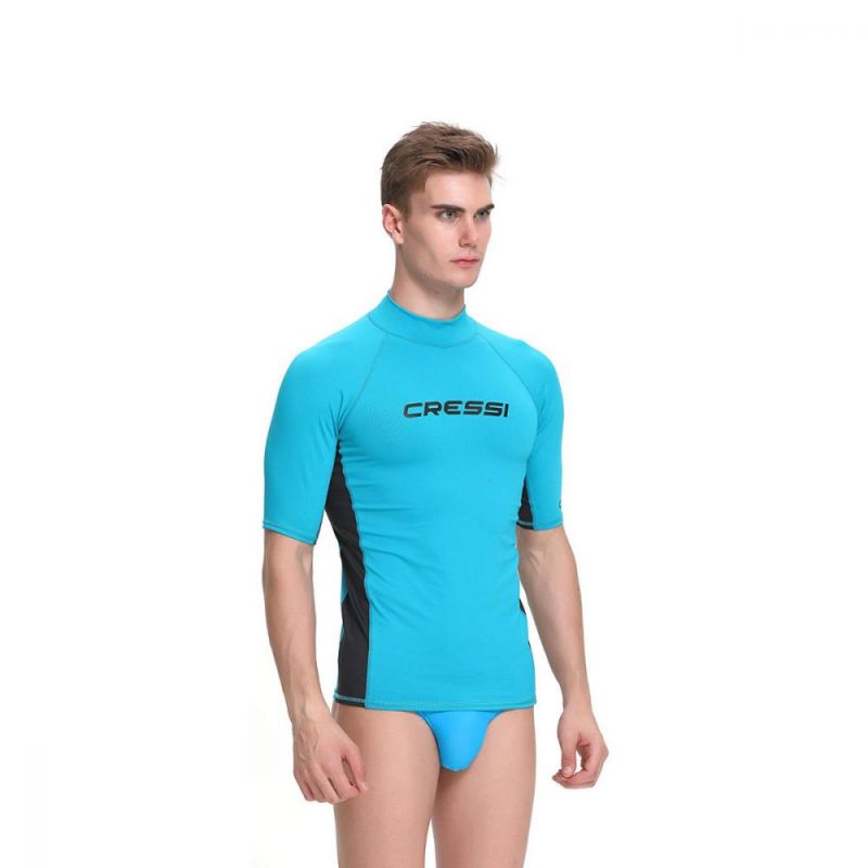 cressi rash guard for men aquablack short sleeve