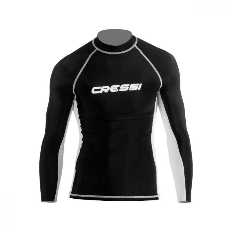 cressi rash guard for men black long sleeve rashmlblk