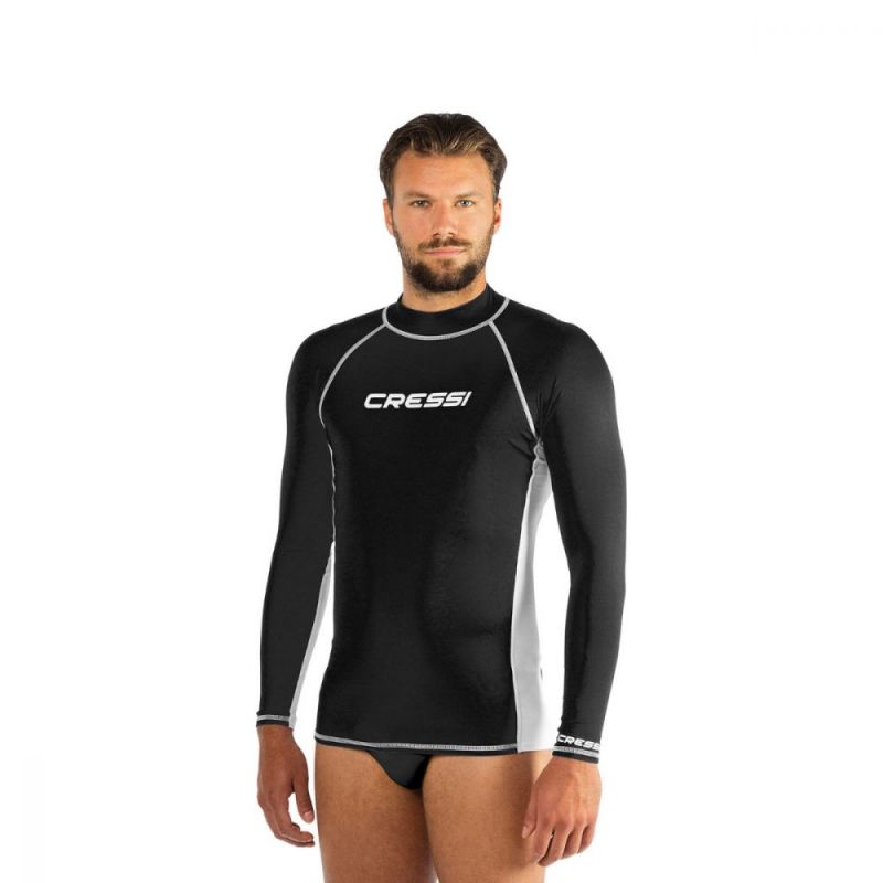 Cressi rash guard for men black - long sleeve XXXL