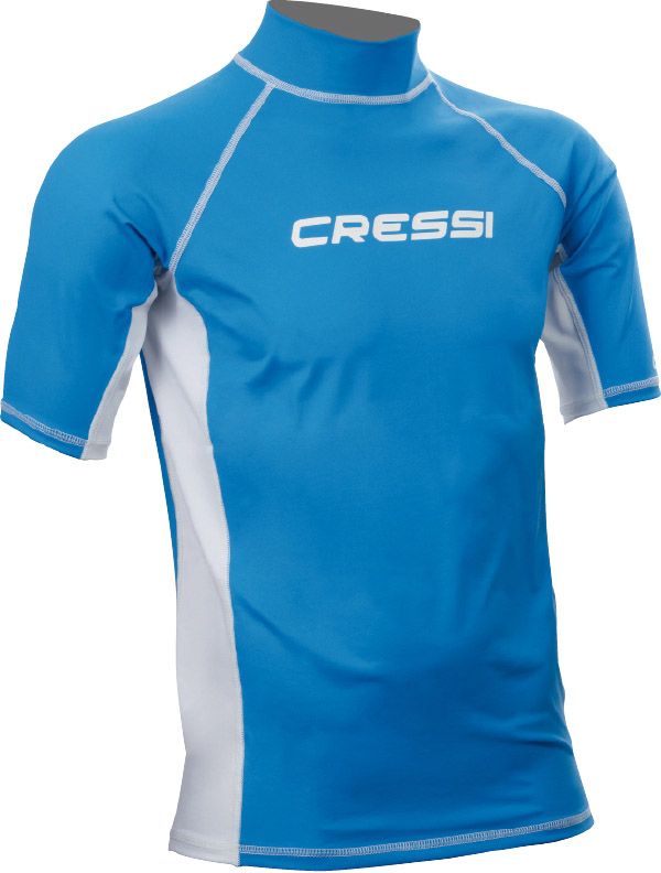 cressi rash guard for men blue short sleeve rashblums