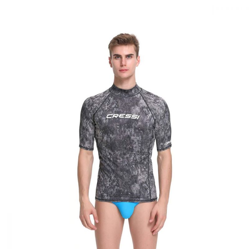 cressi rash guard for men camouflage short sleeve