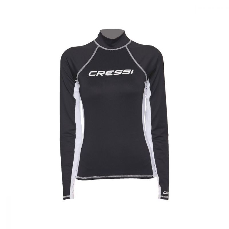 cressi rash guard for women black long sleeve rashflblk