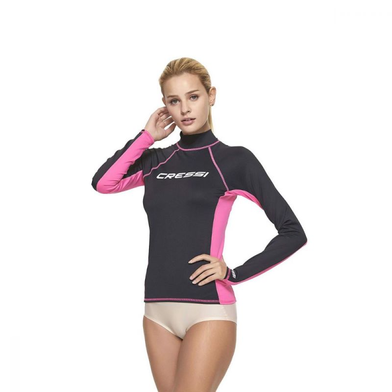 Cressi rash guard for women black/pink - long sleeve L