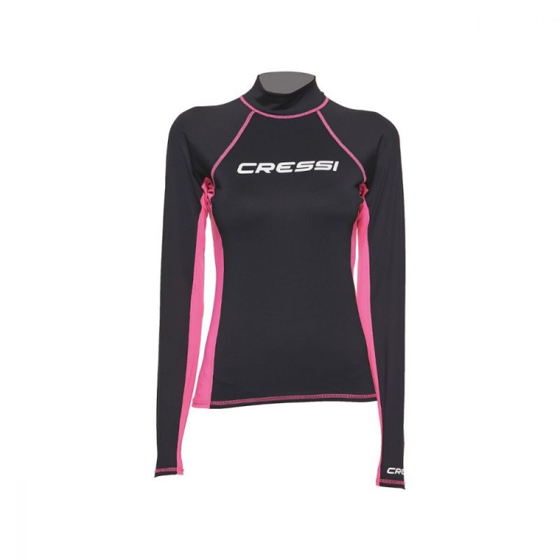 Cressi rash guard for women black/pink - long sleeve XS