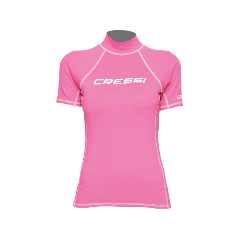 Cressi rash guard for women pink - short sleeve M