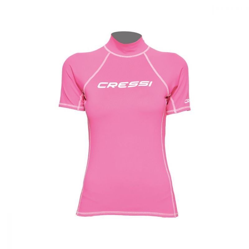 Cressi rash guard for women pink - short sleeve S