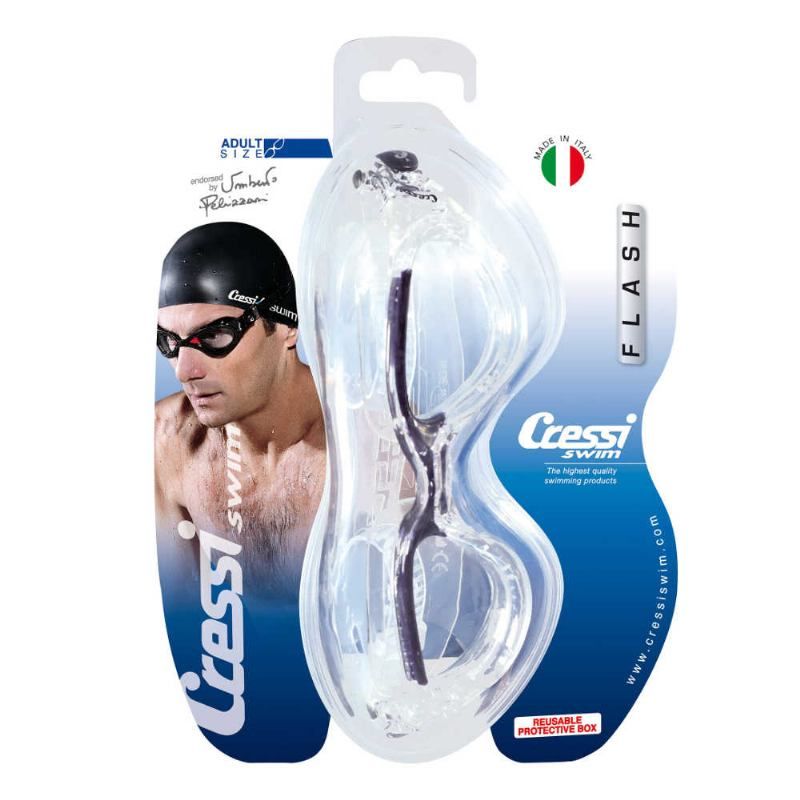 Cressi Sub swimming goggles Flash transparent/red