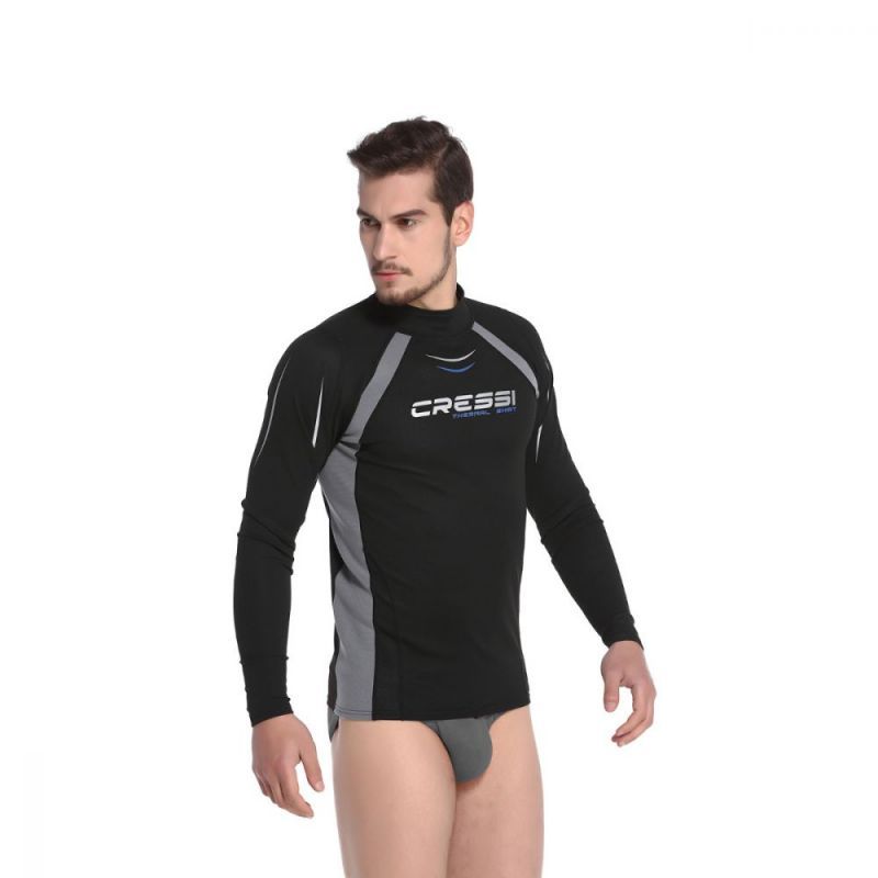 cressi thermo vest guard for men long sleeve black rashmthlblk