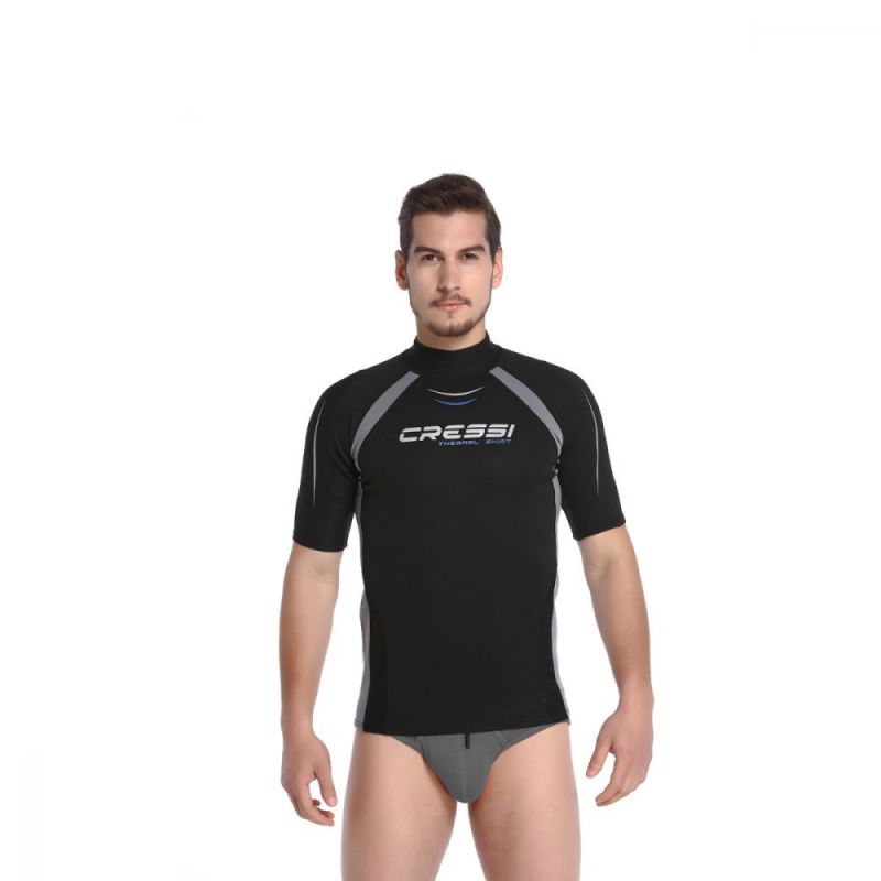 cressi thermo vest guard for men short sleeve black rashmthblk