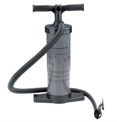 Double action hand pump for kayak, boat, mattress