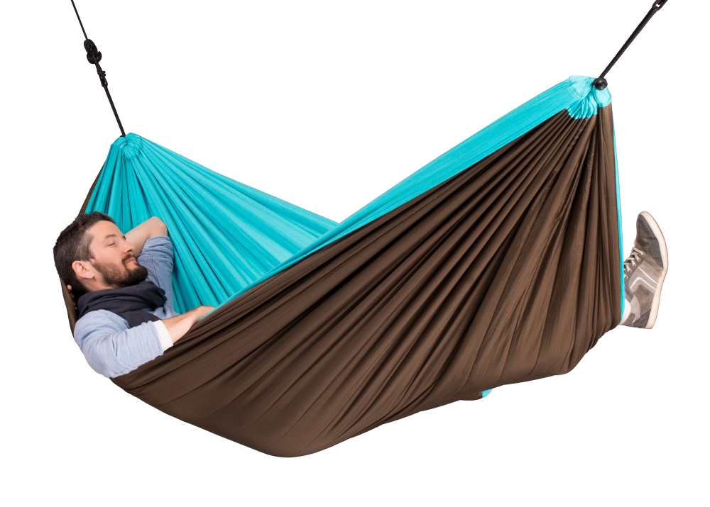 La Siesta quilted travel hammock Colibri Turquoise