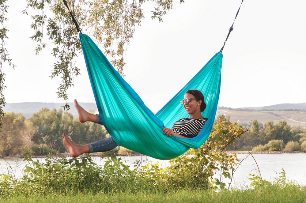 La Siesta travel hammock Colibri turquoise