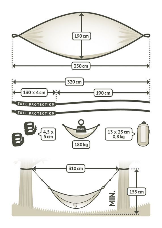 La Siesta travel hammock for two Colibri camo sahara