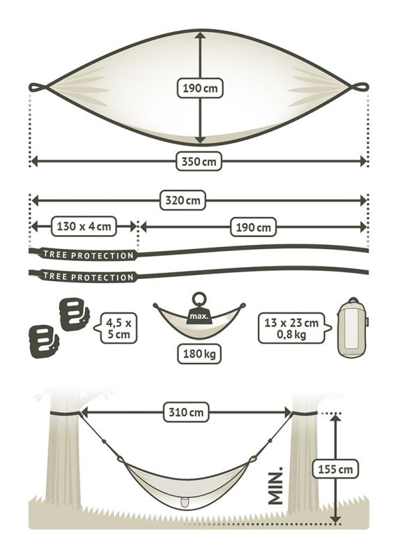 La Siesta travel hammock for two Colibri orange
