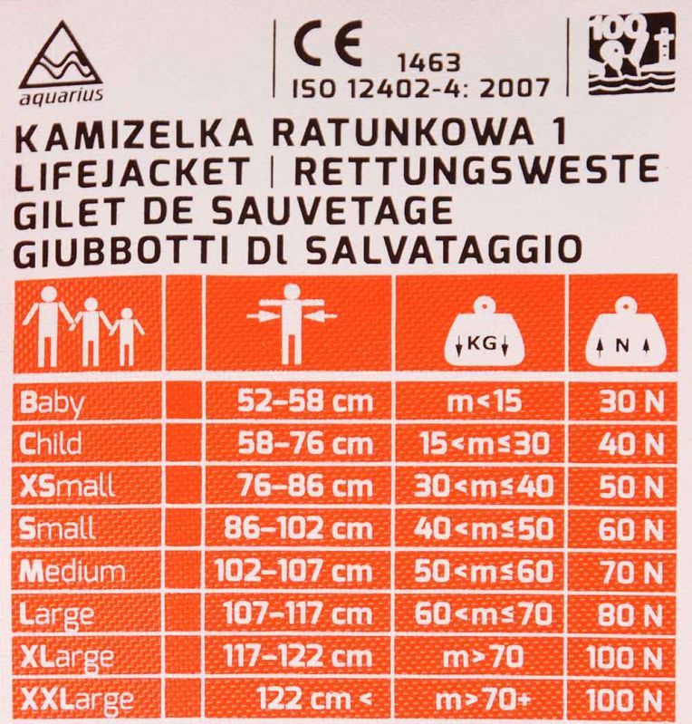 Life jacket Aquarius orange S 60N