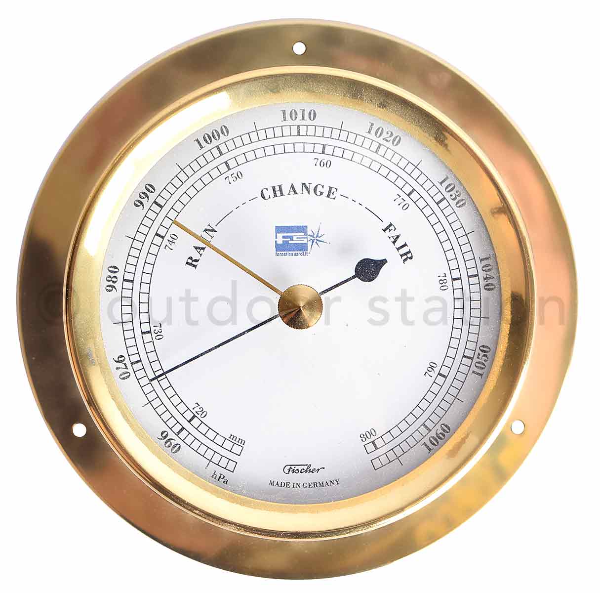 Brass thermometer and hygrometer