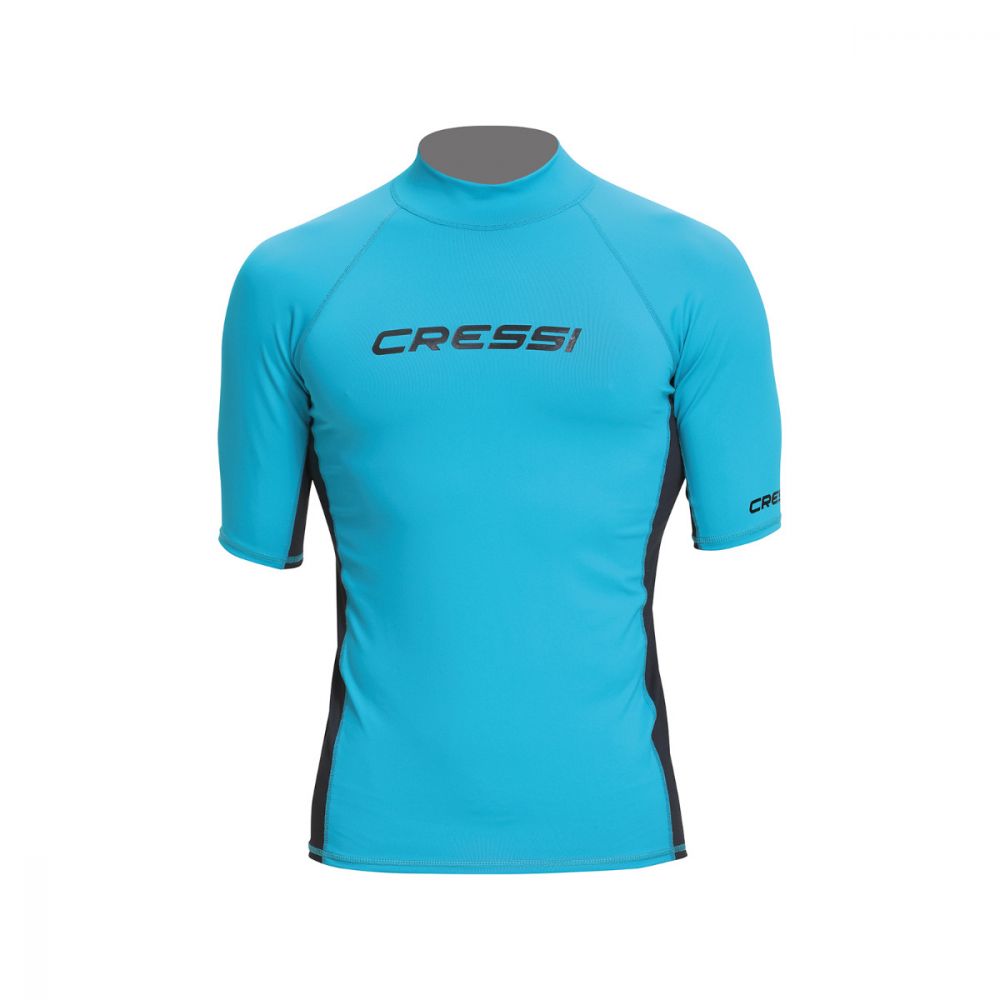 Cressi rash guard for men aqua/black short sleeve XXL