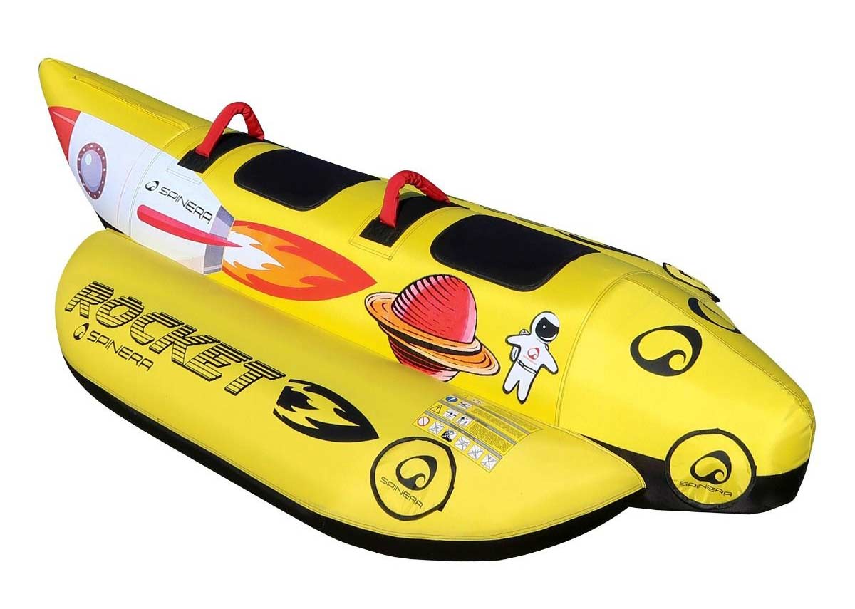 SPINERA Rocket 4 - aufblasbare Banane, Wassereifen, Wassering, Towable für 4 Personen