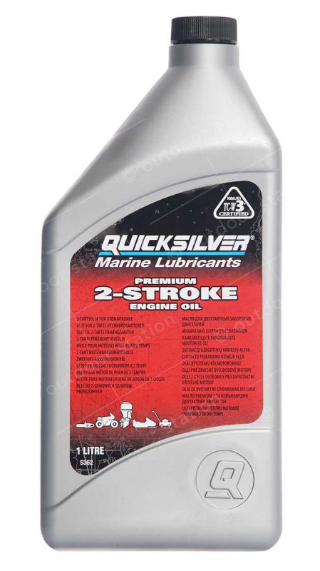 quicksilver premium tcw3 engine oil for a 2 stroke engine