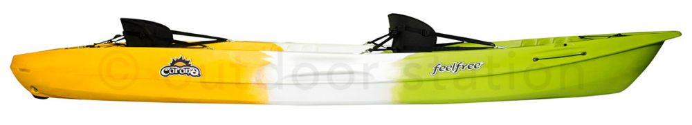 Recreational tandem sit on top kayak Feelfree Corona melon