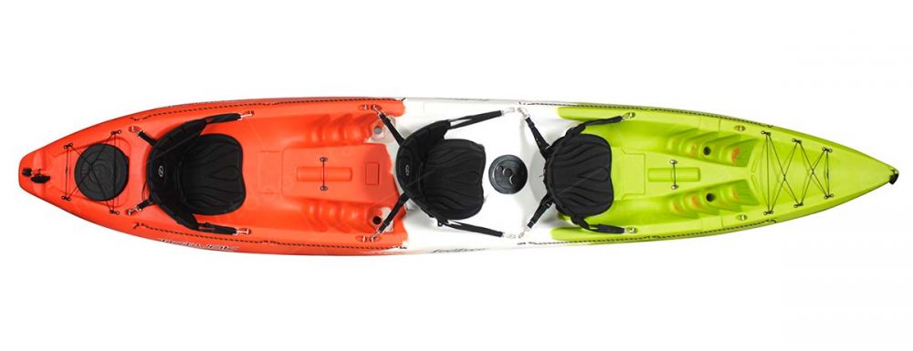 recreational triple sit on top kayak feelfree triyak kjktryall