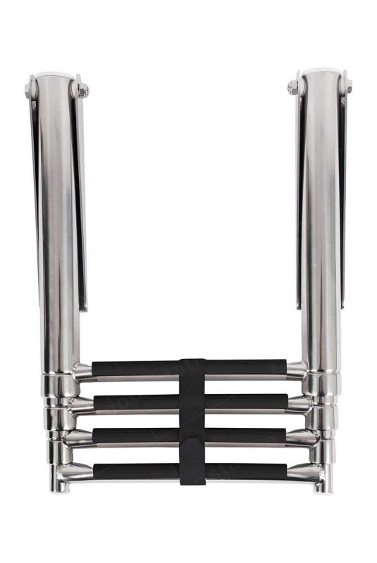 Three step stainless steel folding ladder for boat