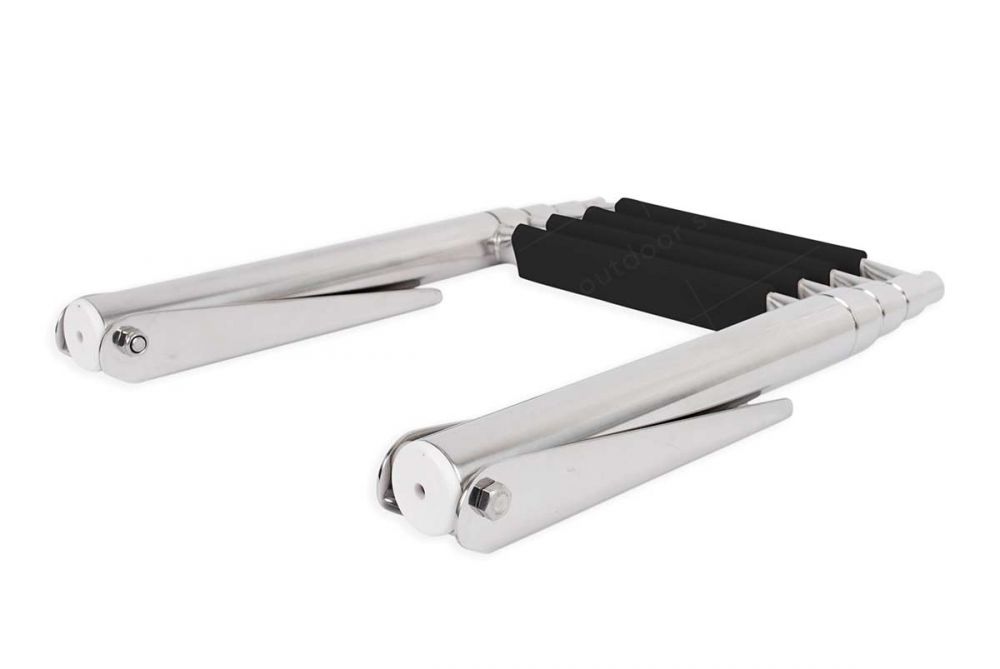 Three step stainless steel folding ladder for boat