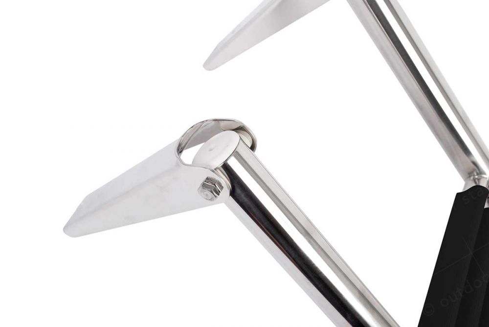 Three step stainless steel folding ladder for boat