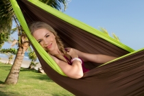 La Siesta travel hammock for two Colibri green