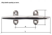Stainless steel open base boat cleat - bollard 125x42x26mm