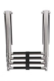 Three step stainless steel folding ladder for boat