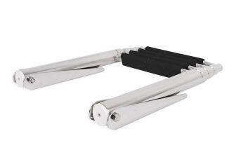 Three step stainless steel folding ladder for boat